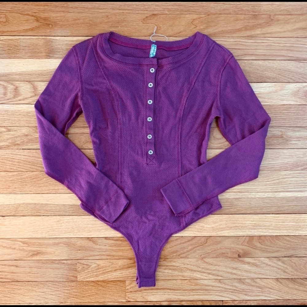 Free People Frankie Bodysuit, Purple Excellent XS